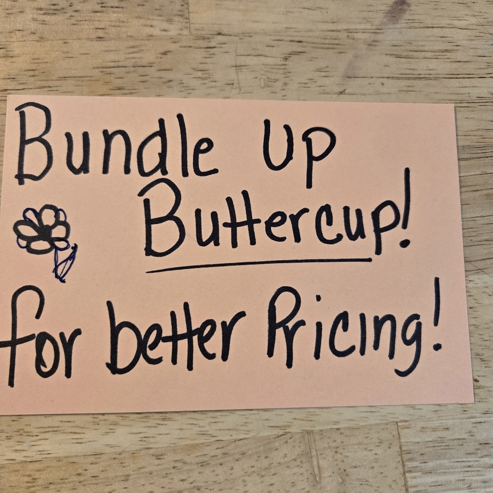 Handwritten Sign on Peach Cardstock